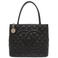 Chanel Medallion Tote Caviar Leather Black Silver Hardware 7 th Bag