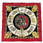 Hermes Carre 90 Chevaux de Trait 100% Silk Scarf Red — view 2