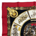 Hermes Carre 90 Chevaux de Trait 100% Silk Scarf Red — view 3