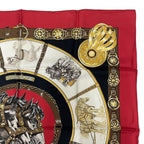 Hermes Carre 90 Chevaux de Trait 100% Silk Scarf Red — view 4