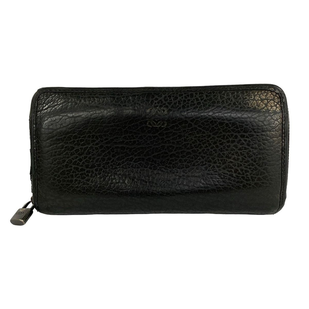 Loewe Wallet Black Zip Around Leather