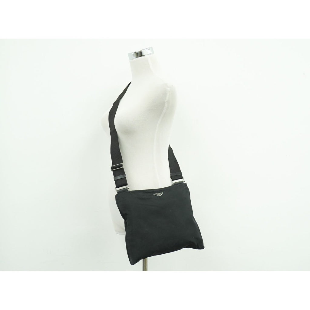 Prada Nylon Shoulder Bag Pochette Black — view 7
