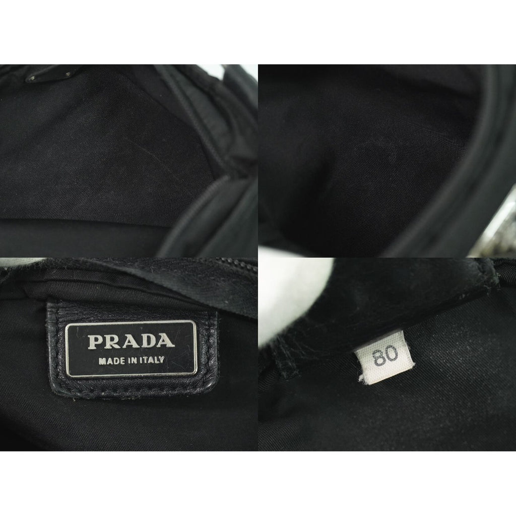 Prada Nylon Shoulder Bag Pochette Black — view 9
