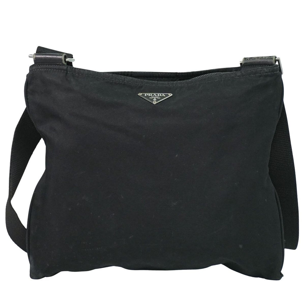Prada Nylon Shoulder Bag Pochette Black