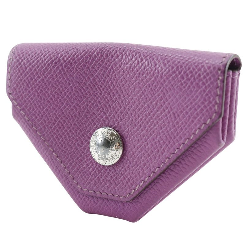Hermes Le Van Cattle Vaux Epson Purple Coin Case — view 2