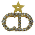 Dior Clair D Lune Brooch Pin Star CD Logo Accessories Rhinestone