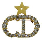 Dior Clair D Lune Brooch Pin Star CD Logo Accessories Rhinestone
