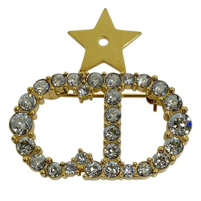 Dior Clair D Lune Brooch Pin Star CD Logo Accessories Rhinestone — view 2