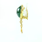 Chanel Vintage Gripoix CC Logo Swing Stone Earrings Gold Green — view 2