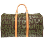 Louis Vuitton Keepall 50 Monogram Graffiti Khaki Boston Bag 0750 — view 2