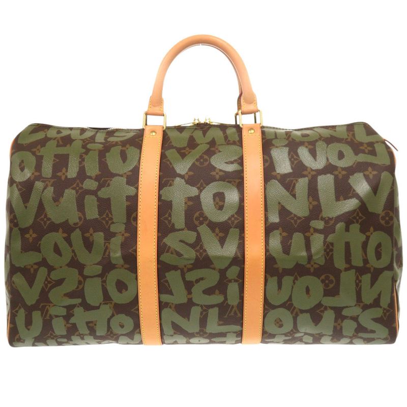 Louis Vuitton Keepall 50 Monogram Graffiti Khaki Boston Bag 0750 — view 2