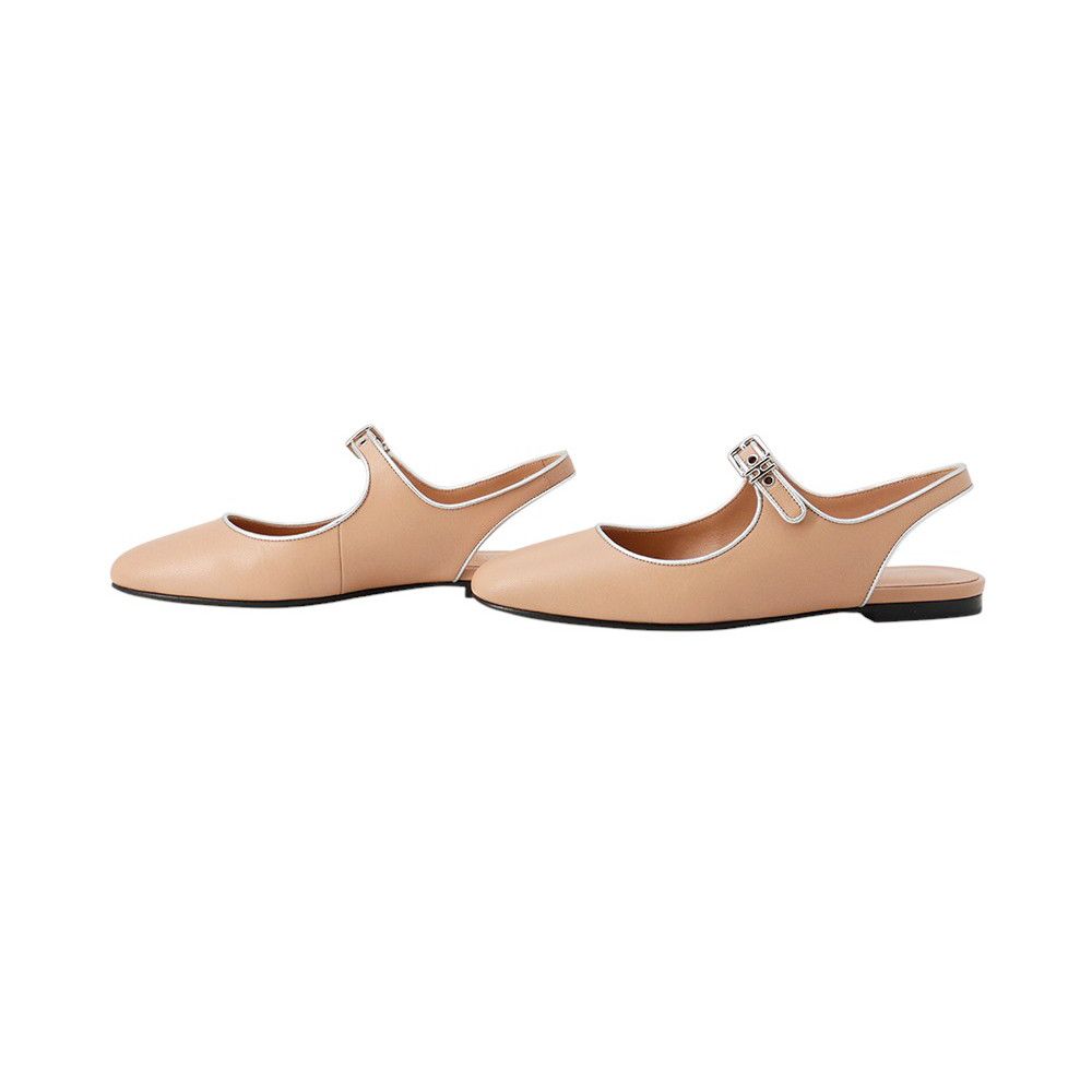 Hermes Ballet Shoes Cles Leather 35 Beige Perlino Gris Argent — view 2