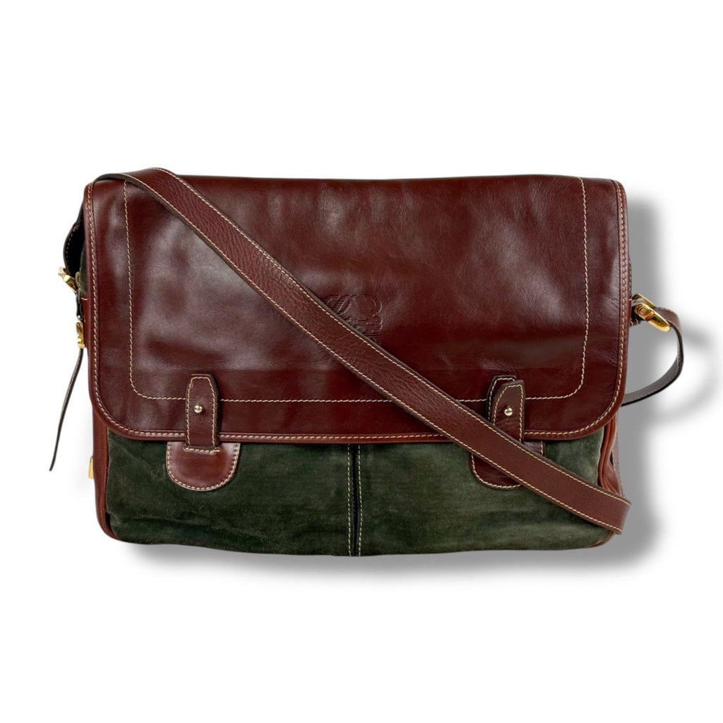 Loewe Large Capacity Shoulder Bag Anagram Logo Suede Leather — view 2