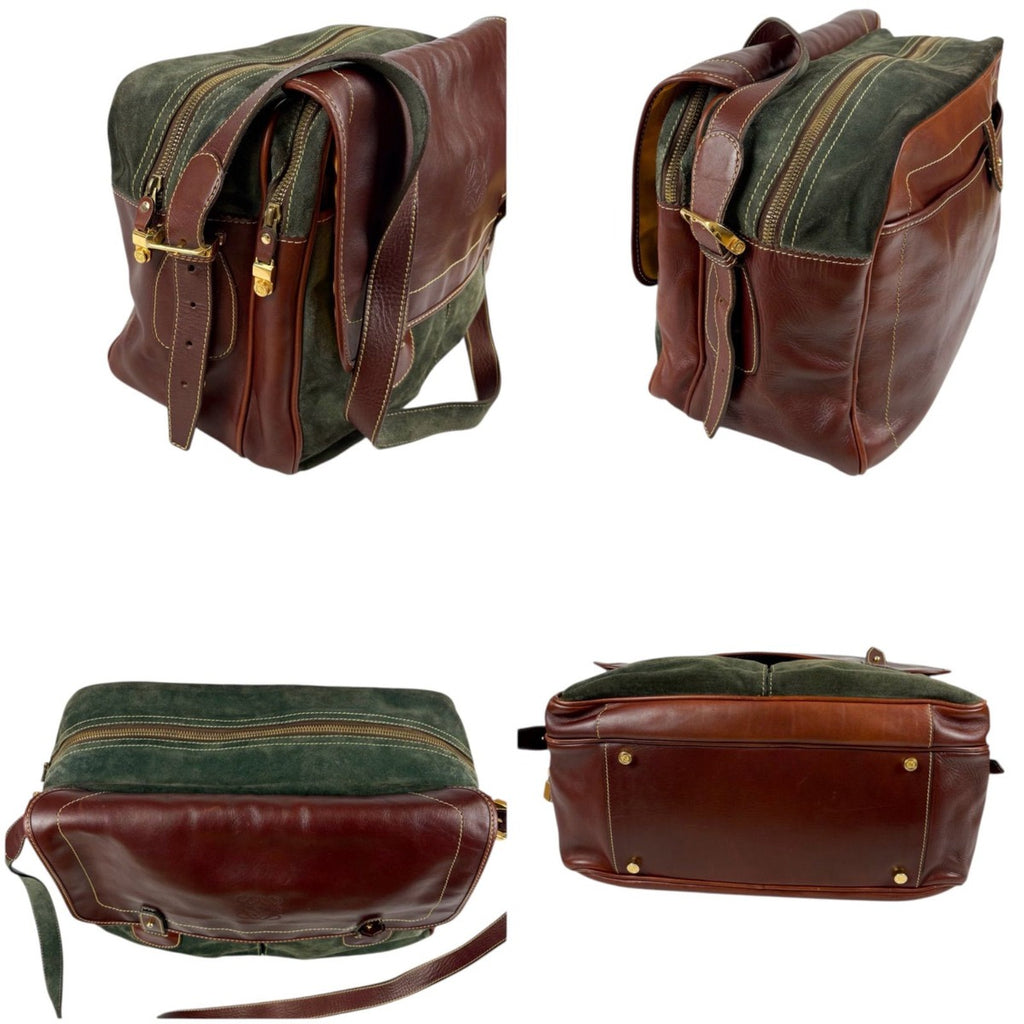 Loewe Large Capacity Shoulder Bag Anagram Logo Suede Leather — view 6