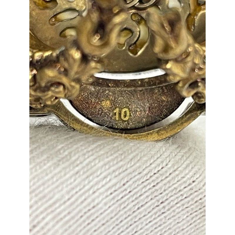 Gucci Michele Period GP Faux Pearl Flower Ring 10 — view 3