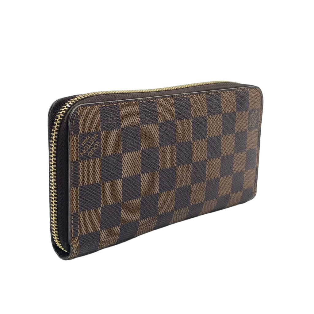 Louis Vuitton Zippy Wallet Damier Ebene Brown Round Gold — view 2