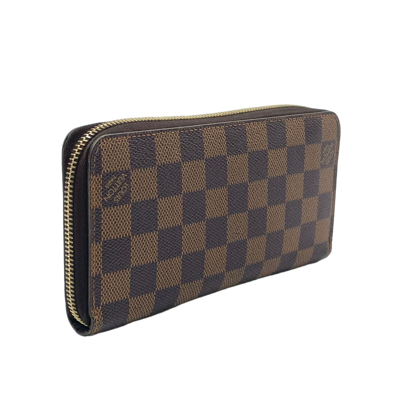Louis Vuitton Zippy Wallet Damier Ebene Brown Round Gold — view 2