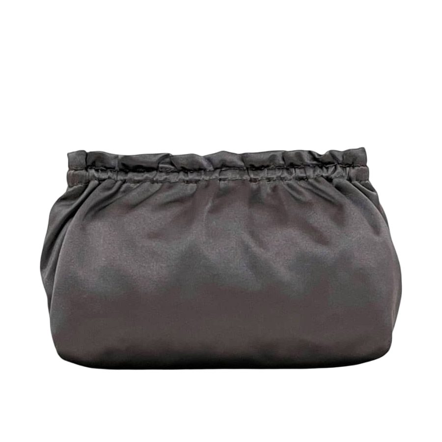 Prada Pouch Silver Ardesia Raso Case Satin 121 Simple