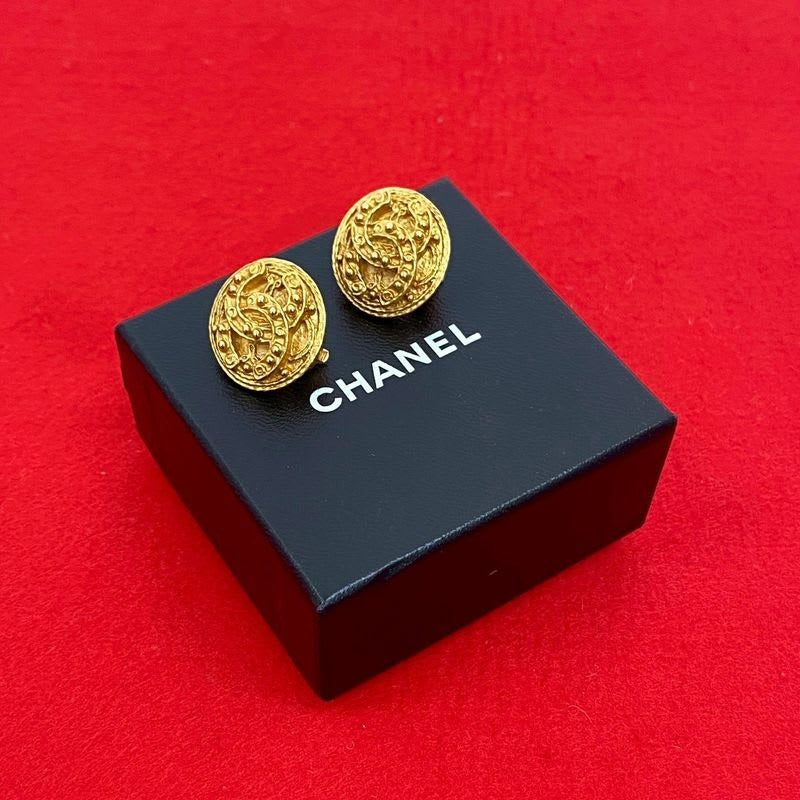 Chanel Coco Mark Motif Earrings Ear Cuff Accessories Small 94A