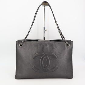 Chanel CC Shopping Tote Iridescent Calfskin East West — view 6