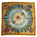 Hermes Carre 90 Scarf 100% Silk Prieres AU Vent Prayer in the Wind Yellow Box — view 2