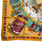 Hermes Carre 90 Scarf 100% Silk Prieres AU Vent Prayer in the Wind Yellow Box — view 5