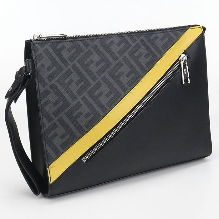 Fendi Diagonal Clutch Leather