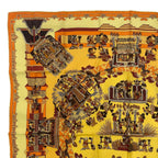 Hermes Scarf Silk Carre 90 Astres Et Soleils Celestial Bodies and the Sun Yellow — view 2