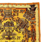 Hermes Scarf Silk Carre 90 Astres Et Soleils Celestial Bodies and the Sun Yellow — view 3
