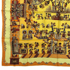 Hermes Scarf Silk Carre 90 Astres Et Soleils Celestial Bodies and the Sun Yellow — view 4