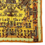 Hermes Scarf Silk Carre 90 Astres Et Soleils Celestial Bodies and the Sun Yellow — view 5