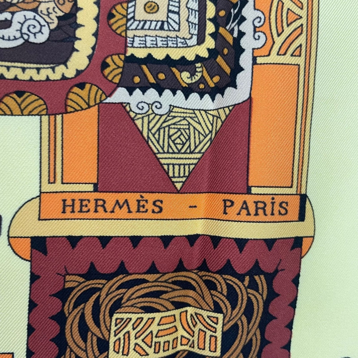 Hermes Scarf Silk Carre 90 Astres Et Soleils Celestial Bodies and the Sun Yellow — view 6