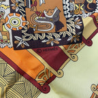 Hermes Scarf Silk Carre 90 Astres Et Soleils Celestial Bodies and the Sun Yellow — view 9