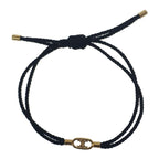 Celine Maillon Triomphe Code Beach Bracelet Metal Black Gold Strap