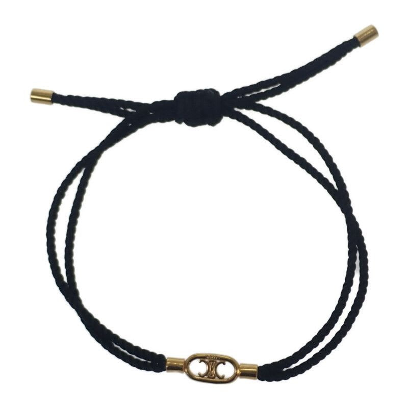 Celine Maillon Triomphe Code Beach Bracelet Metal Black Gold Strap