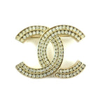 Chanel A21 C Rhinestone Brooch Gold Box Storage Bag