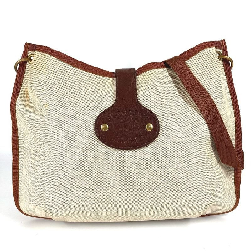 Hermes Shoulder Bag Rodeo Toile Ash Beige