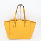 Gucci Swing Yellow Gold Hardware Leather Tote Shoulder Bag — view 2