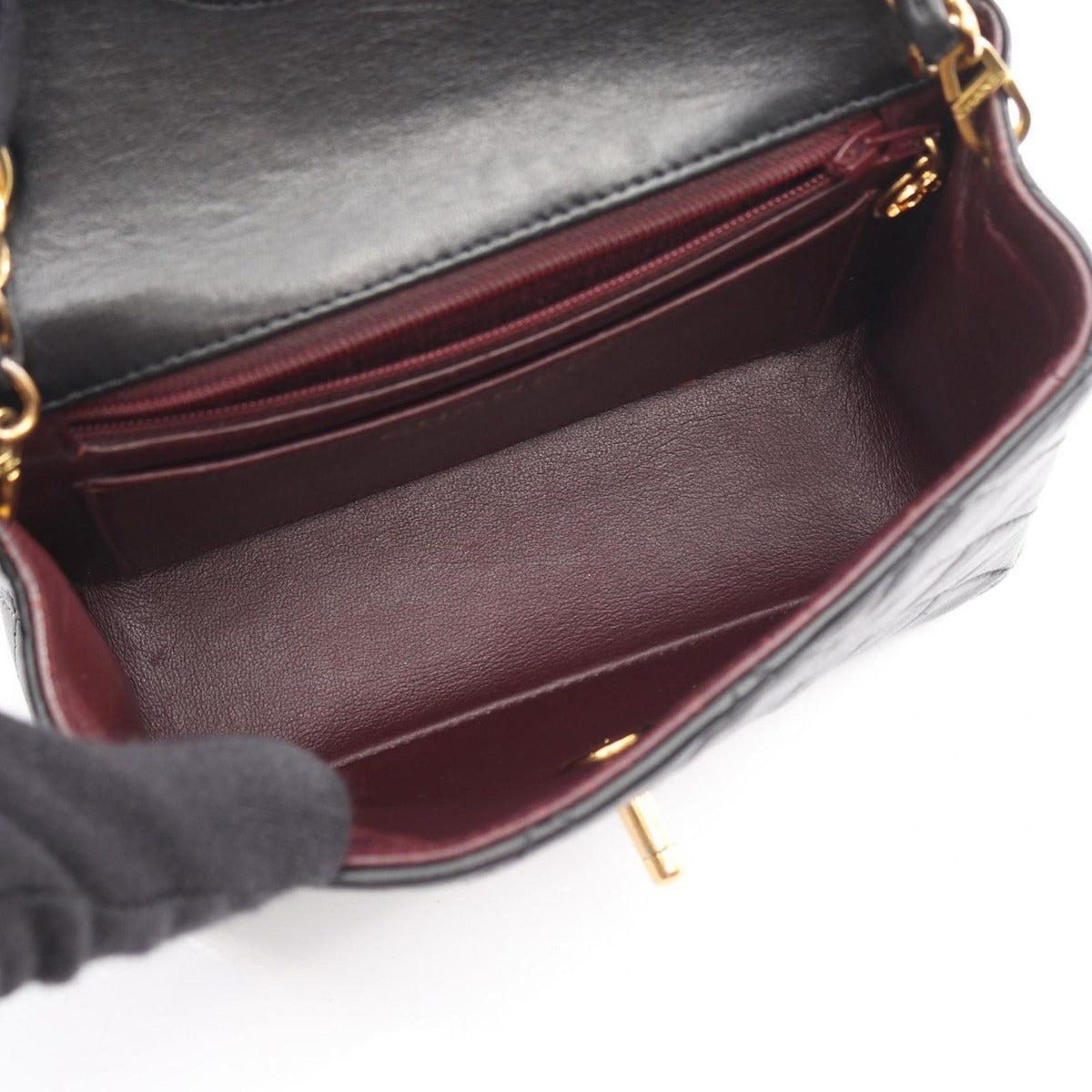 Chanel Shoulder Bag Mini Quilted Black Lambskin — view 3