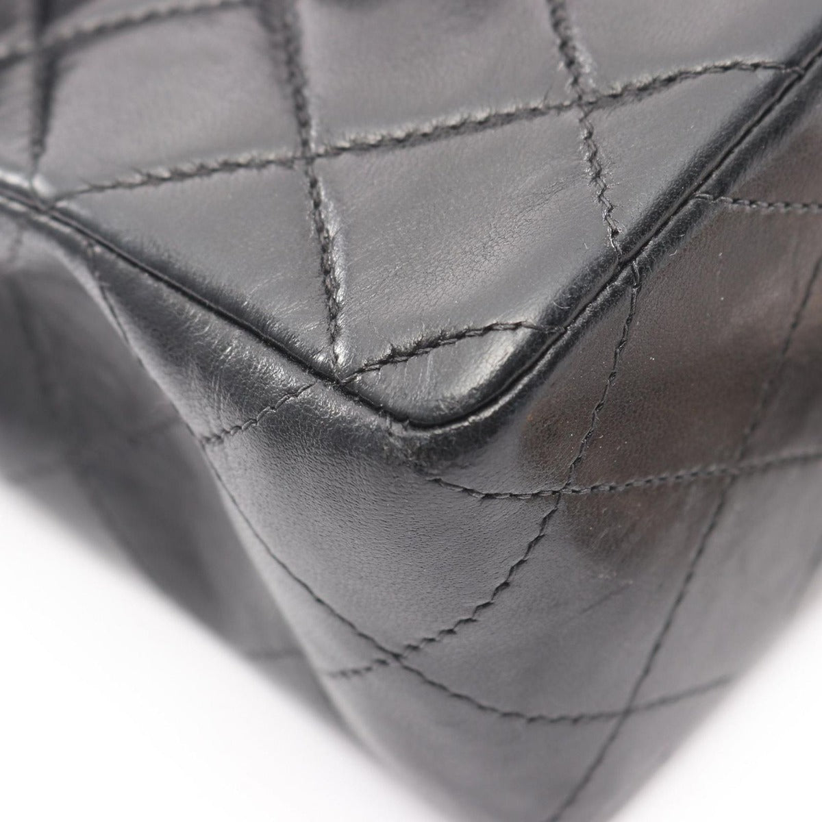 Chanel Shoulder Bag Mini Quilted Black Lambskin — view 6