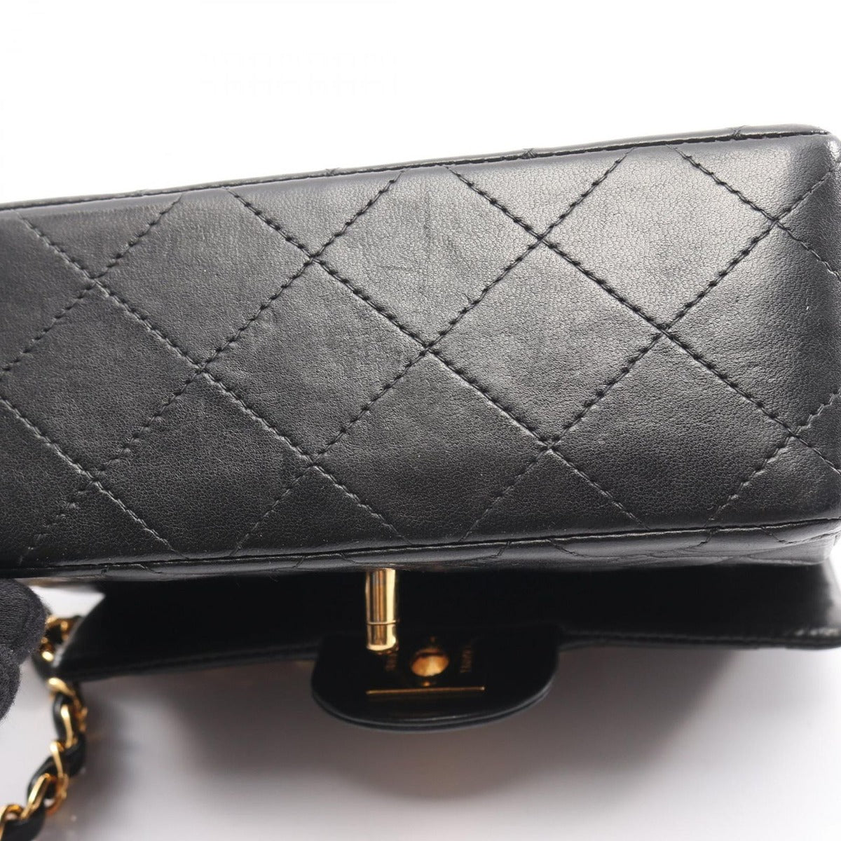 Chanel Shoulder Bag Mini Quilted Black Lambskin — view 8