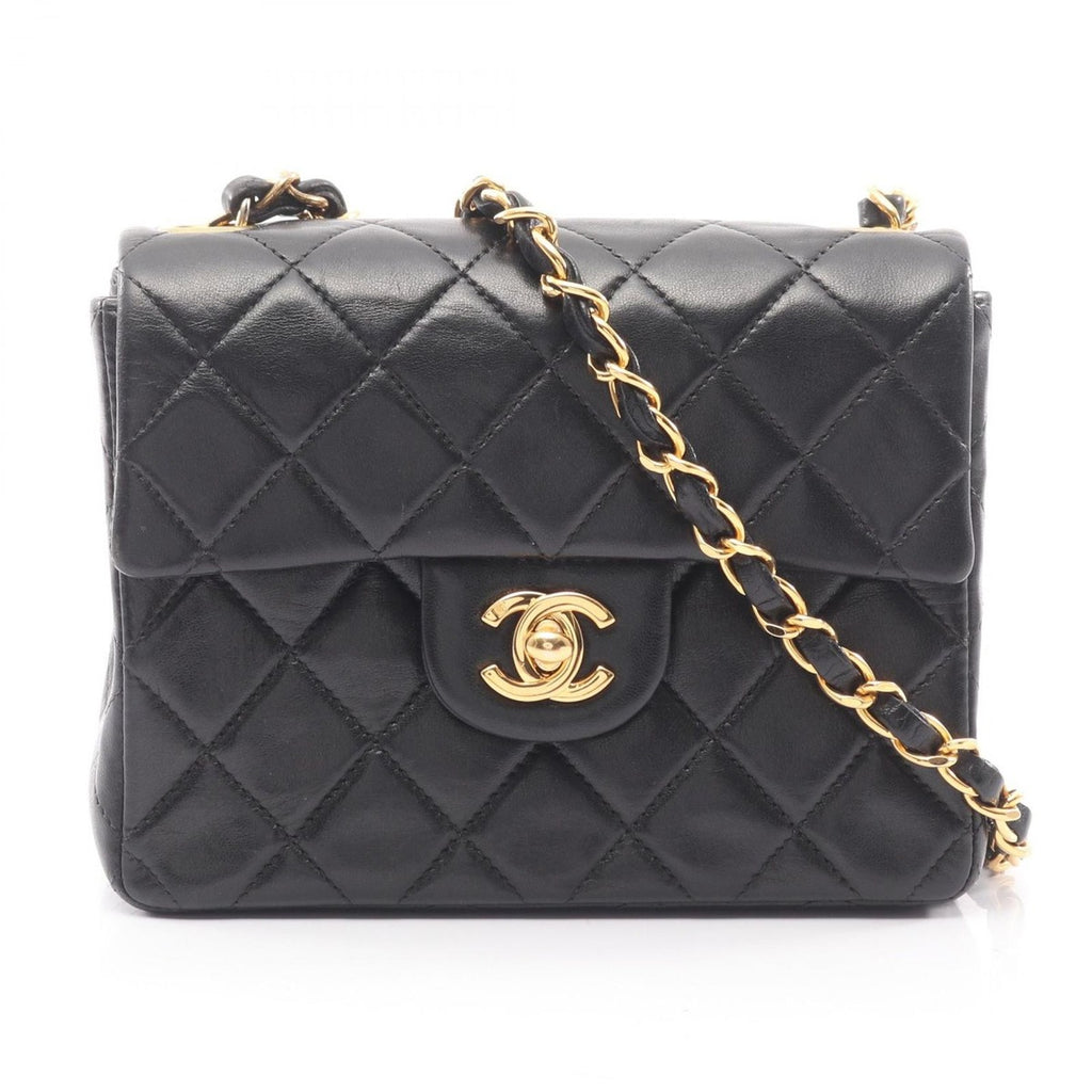 Chanel Shoulder Bag Mini Quilted Black Lambskin