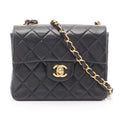 Chanel Shoulder Bag Mini Quilted Black Lambskin