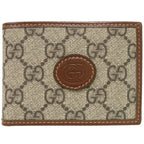 Gucci Interlocking G GG Supreme Beige Bifold Wallet Billfold 0049