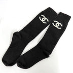Chanel Sandals 23 K boa Rhinestone Coco Mark 38 Black Leather — view 9