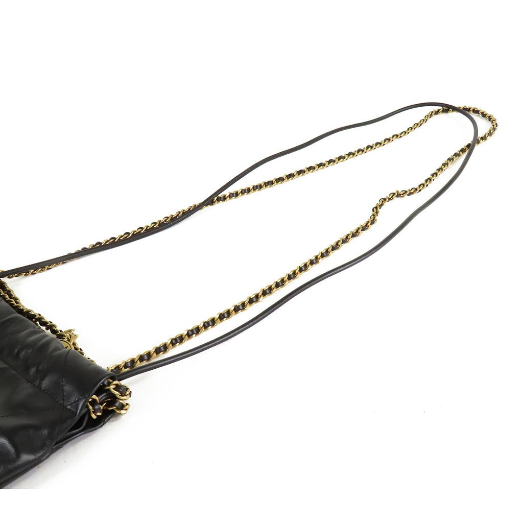 Chanel 22 Chain Black Gold Calfskin 2-Way Shoulder Bag — view 4