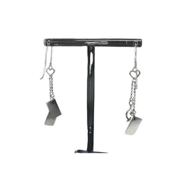 Dior Earrings Silver Metal Logo Dice Hook Type — view 3