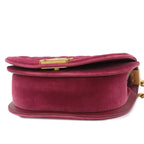 Chanel Chain Shoulder Bag Boy Wine Red Gold Velvet — view 3
