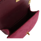 Chanel Chain Shoulder Bag Boy Wine Red Gold Velvet — view 5