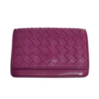Bottega Veneta Intrecciato Leather Card Case Purple